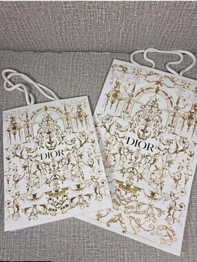 Dior Gift Shopping Bag Tote 2025 Holiday 2025 Set of 2